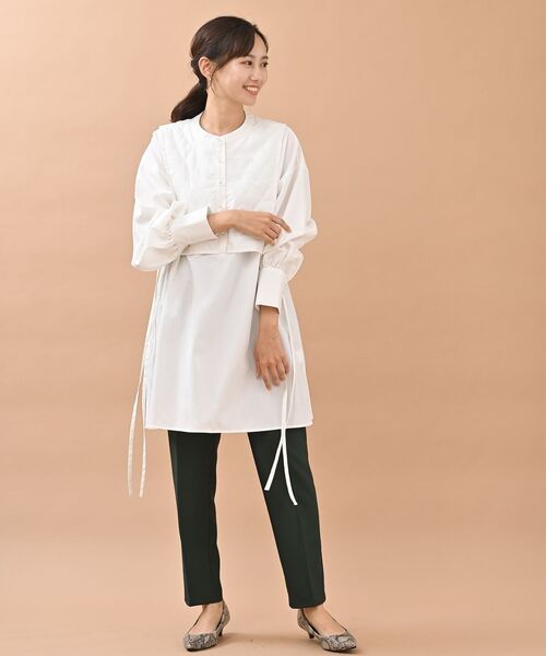 rps（アールピーエス）の「キルティングベストレイヤードＢＬＴＵ（チュニック・レディース・チャコールグレー/オフホワイト/グレイッシュベージュ・フリー）」の4枚目の写真