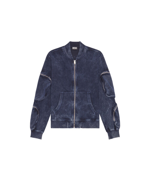 DIESEL(ディーゼル)の「メンズ スウェット ブルゾン ミリタリー(スウェット・メンズ・ライトグレー/ネイビー・LARGE/SMALL/MEDIUM/X-SMALL/X-LARGE/XX-LARGE/XXX-LARGE)」の8枚目の写真