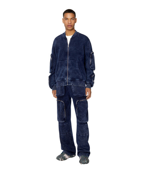DIESEL(ディーゼル)の「メンズ スウェット ブルゾン ミリタリー(スウェット・メンズ・ライトグレー/ネイビー・LARGE/SMALL/MEDIUM/X-SMALL/X-LARGE/XX-LARGE/XXX-LARGE)」の15枚目の写真
