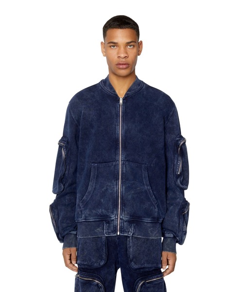 DIESEL(ディーゼル)の「メンズ スウェット ブルゾン ミリタリー(スウェット・メンズ・ライトグレー/ネイビー・LARGE/SMALL/MEDIUM/X-SMALL/X-LARGE/XX-LARGE/XXX-LARGE)」の21枚目の写真