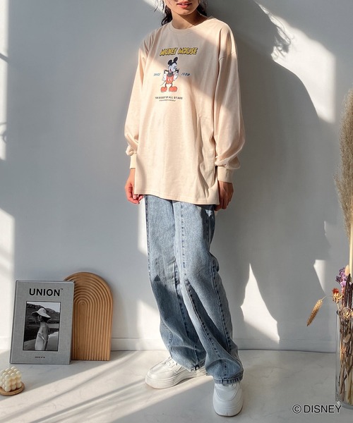 AS KNOW AS plus(アズノゥアズプラス)の「♪レトロミッキーロンT 【Disney(ディズニー)】(Tシャツ/カットソー・レディース・ベージュ/スミクロ/ミント/オフホワイト・FREE)」の13枚目の写真