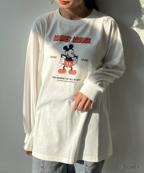 AS KNOW AS plus(アズノゥアズプラス)の「♪レトロミッキーロンT 【Disney(ディズニー)】(Tシャツ/カットソー・レディース・ベージュ/スミクロ/ミント/オフホワイト・FREE)」の6枚目の写真