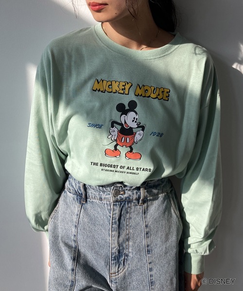 AS KNOW AS plus(アズノゥアズプラス)の「♪レトロミッキーロンT 【Disney(ディズニー)】(Tシャツ/カットソー・レディース・ベージュ/スミクロ/ミント/オフホワイト・FREE)」の14枚目の写真
