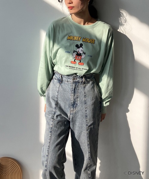 AS KNOW AS plus(アズノゥアズプラス)の「♪レトロミッキーロンT 【Disney(ディズニー)】(Tシャツ/カットソー・レディース・ベージュ/スミクロ/ミント/オフホワイト・FREE)」の15枚目の写真