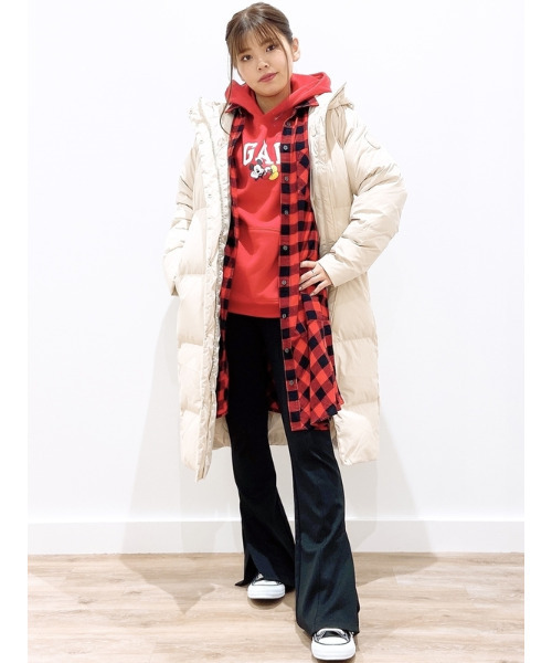 GAP(ギャップ)の「プレイド ラッフルフリルヘム シャツワンピース(ワンピース・レディース・ネイビー/レッド・XS/S/M/L/XXS)」の17枚目の写真