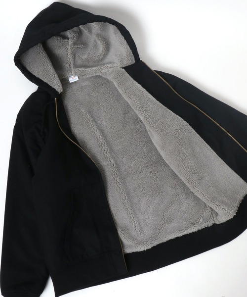 Champion（チャンピオン）の「Champion/チャンピオン HOODED ZIP JACKET/ビッグシルエット ダック 裏ボアフリース フルジップパーカー（ブルゾン・メンズ・キャメル/ブラック/グレー・M/L/XL）」の14枚目の写真