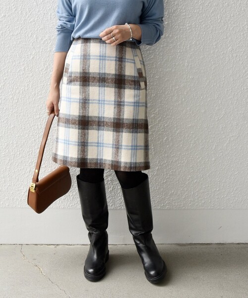 SHIPS any（シップス エニィ）の「SHIPS any:〈ウォッシャブル〉ビッグ チェック ミニ スカート◇（スカート・レディース・グレー/ベージュ・36/38）」の6枚目の写真