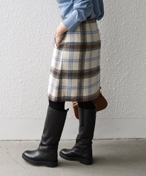 SHIPS any（シップス エニィ）の「SHIPS any:〈ウォッシャブル〉ビッグ チェック ミニ スカート◇（スカート・レディース・グレー/ベージュ・36/38）」の7枚目の写真