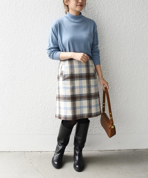 SHIPS any（シップス エニィ）の「SHIPS any:〈ウォッシャブル〉ビッグ チェック ミニ スカート◇（スカート・レディース・グレー/ベージュ・36/38）」の9枚目の写真