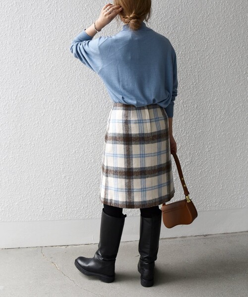 SHIPS any（シップス エニィ）の「SHIPS any:〈ウォッシャブル〉ビッグ チェック ミニ スカート◇（スカート・レディース・グレー/ベージュ・36/38）」の12枚目の写真