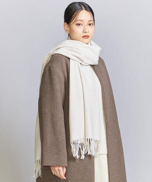 BEAUTY&YOUTH UNITED ARROWS（ビューティーアンドユースユナイテッドアローズ）の「ソリッド ストール（ストール/ショール・レディース・オレンジ/ケリー/グレー/オフホワイト/ブラック・FREE）」の2枚目の写真