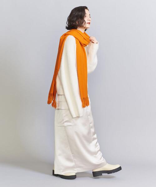 BEAUTY&YOUTH UNITED ARROWS（ビューティーアンドユースユナイテッドアローズ）の「ソリッド ストール（ストール/ショール・レディース・オレンジ/ケリー/グレー/オフホワイト/ブラック・FREE）」の7枚目の写真