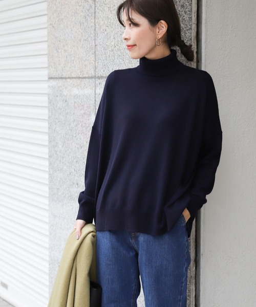 URBAN RESEARCH DOORS(アーバンリサーチドアーズ)の「ウールワイドタートルネックニット(ニット/セーター・レディース・ベージュ/ピンク/ネイビー/グレー系その他・MEDIUM)」の4枚目の写真