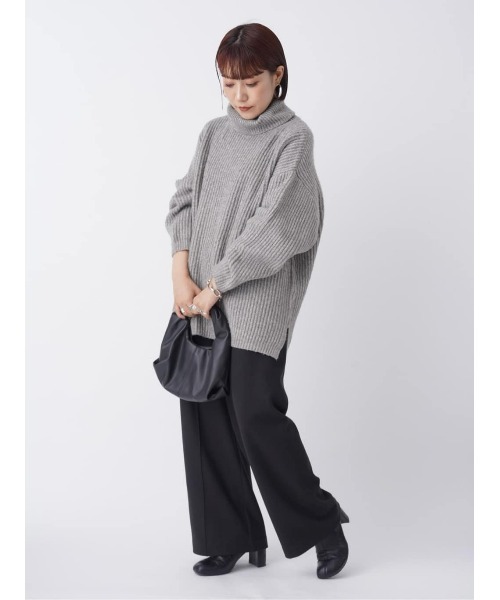 HONEYSUCKLE ROSE（ハニーサックルローズ）の「【HONEYSUCKLE ROSE】畦編みタートルネックニット（ニット/セーター・レディース・グレー/イエロー/キナリ・M/L）」の15枚目の写真