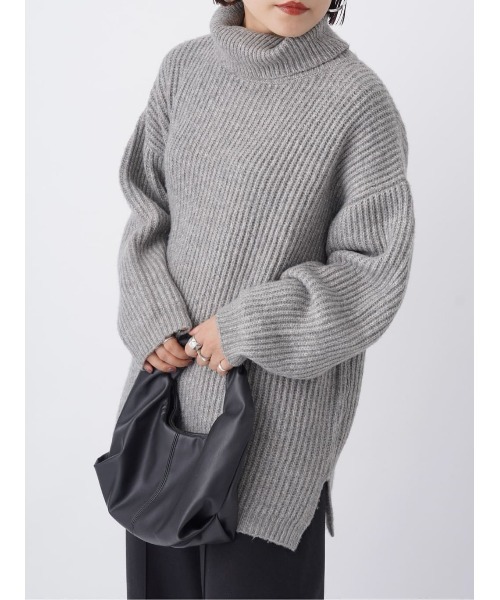 HONEYSUCKLE ROSE（ハニーサックルローズ）の「【HONEYSUCKLE ROSE】畦編みタートルネックニット（ニット/セーター・レディース・グレー/イエロー/キナリ・M/L）」の18枚目の写真