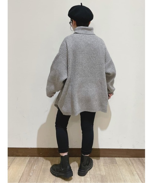 HONEYSUCKLE ROSE（ハニーサックルローズ）の「【HONEYSUCKLE ROSE】畦編みタートルネックニット（ニット/セーター・レディース・グレー/イエロー/キナリ・M/L）」の6枚目の写真