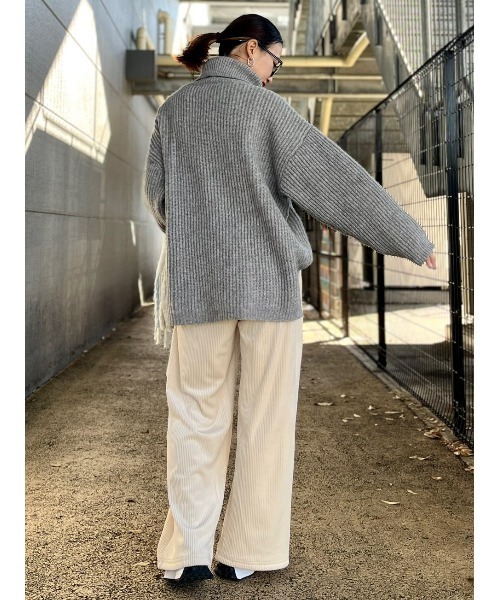 HONEYSUCKLE ROSE（ハニーサックルローズ）の「【HONEYSUCKLE ROSE】畦編みタートルネックニット（ニット/セーター・レディース・グレー/イエロー/キナリ・M/L）」の9枚目の写真