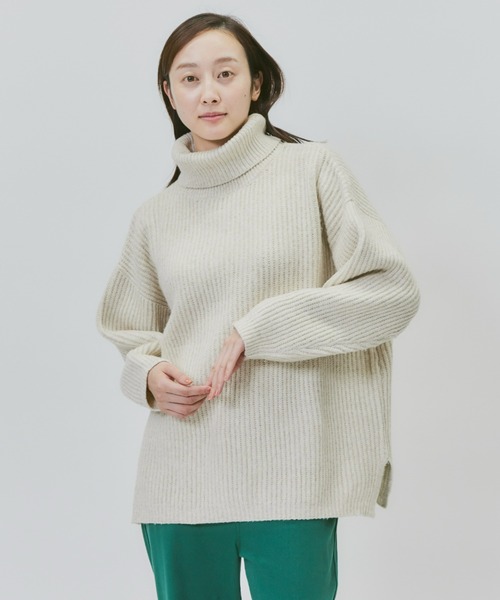 HONEYSUCKLE ROSE（ハニーサックルローズ）の「【HONEYSUCKLE ROSE】畦編みタートルネックニット（ニット/セーター・レディース・グレー/イエロー/キナリ・M/L）」の14枚目の写真