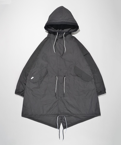 SUPERTHANKS(スーパーサンクス)の「チェックモッズコート(ユニセックス)BICCOLOR FOOD MODS COAT(モッズコート・メンズ・ブラック×ホワイト/ホワイト×ブラック・S/L/M)」の3枚目の写真