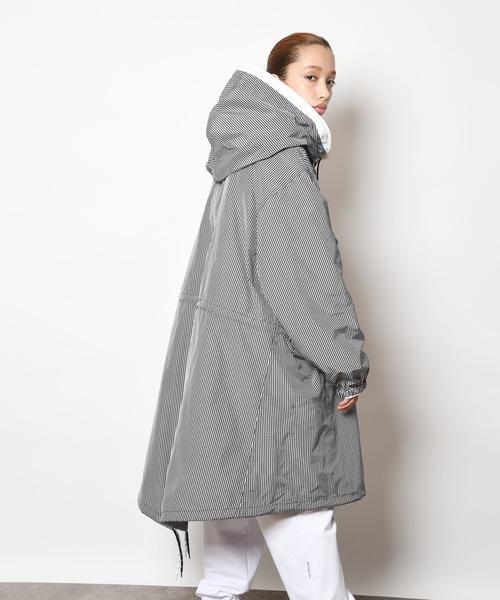 SUPERTHANKS(スーパーサンクス)の「チェックモッズコート(ユニセックス)BICCOLOR FOOD MODS COAT(モッズコート・メンズ・ブラック×ホワイト/ホワイト×ブラック・S/L/M)」の13枚目の写真