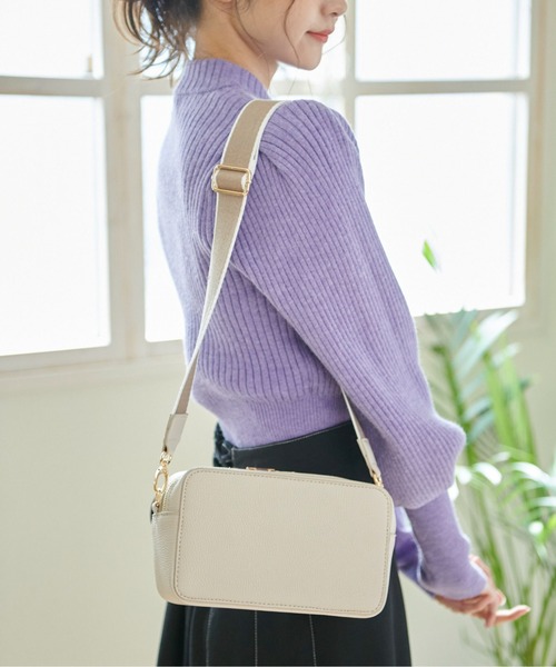 FREE'S MART（フリーズマート）の「Ｗジップバッグ（ハンドバッグ・レディース・ホワイト/ブラック/ブラウン・ﾌﾘ-）」の10枚目の写真