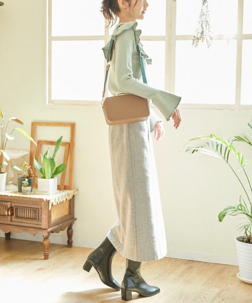 FREE'S MART（フリーズマート）の「Ｗジップバッグ（ハンドバッグ・レディース・ホワイト/ブラック/ブラウン・ﾌﾘ-）」の15枚目の写真