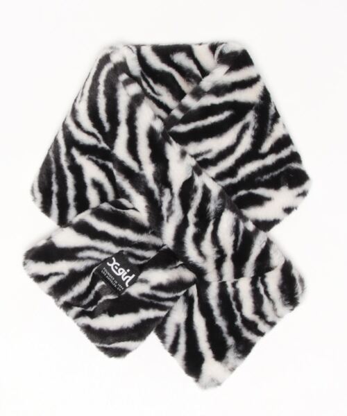 X-girl（エックスガール）の「【X-girl /エックスガール】 ECO FUR SCARF（ストール/ショール・レディース・ブラック/ホワイト・FREE）」の2枚目の写真
