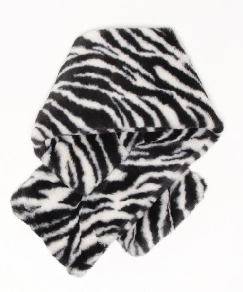 X-girl（エックスガール）の「【X-girl /エックスガール】 ECO FUR SCARF（ストール/ショール・レディース・ブラック/ホワイト・FREE）」の3枚目の写真