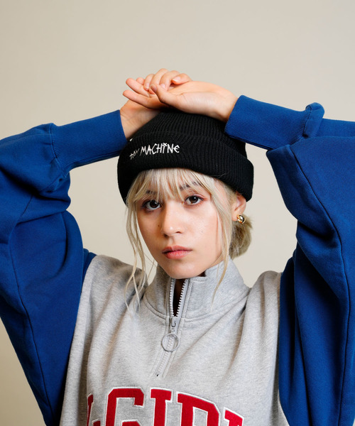 TOY MACHINE(トイ マシーン)の「TOY MACHINE/トイマシーン ビーニー 2WAY ロゴニット 128145201(ニットキャップ/ビーニー・メンズ・ブラック×ブラック/オレンジ/ネイビー/パープル/グリーン・FREE)」の2枚目の写真