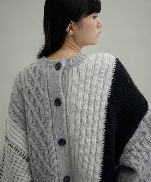 ADAM ET ROPE'✨MIXボーダー2WAYカーディガン ADAM ET ROPE