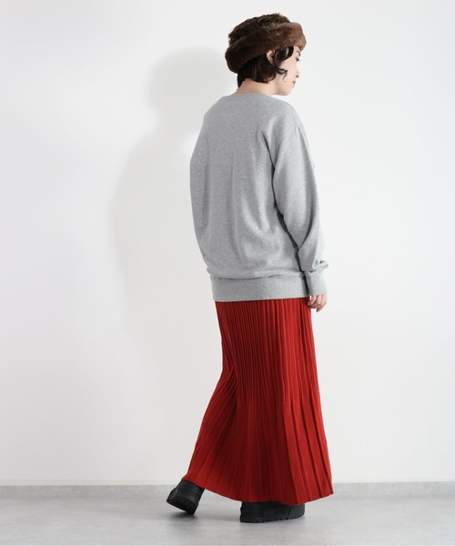 cepo（セポ）の「タックプリーツニットスカート（スカート・レディース・オレンジ/チャコール・M）」の11枚目の写真