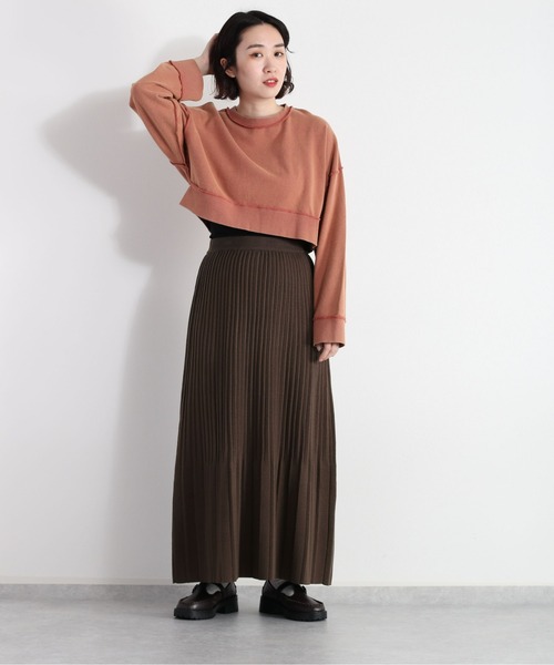 cepo（セポ）の「タックプリーツニットスカート（スカート・レディース・オレンジ/チャコール・M）」の15枚目の写真