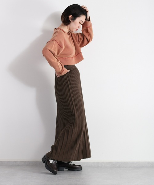 cepo（セポ）の「タックプリーツニットスカート（スカート・レディース・オレンジ/チャコール・M）」の18枚目の写真