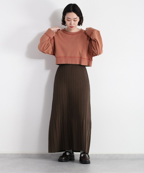 cepo（セポ）の「タックプリーツニットスカート（スカート・レディース・オレンジ/チャコール・M）」の16枚目の写真