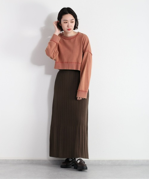 cepo（セポ）の「タックプリーツニットスカート（スカート・レディース・オレンジ/チャコール・M）」の17枚目の写真