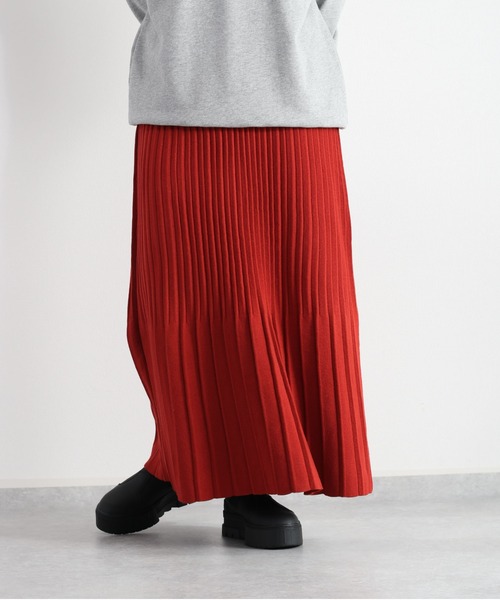 cepo（セポ）の「タックプリーツニットスカート（スカート・レディース・オレンジ/チャコール・M）」の22枚目の写真