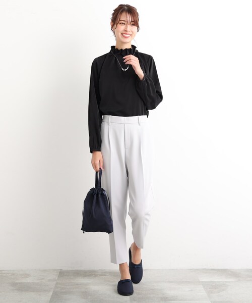 SHOO・LA・RUE（シューラルー）の「◆【セレモニー/入卒】巾着付ヒールスリッパ（ルームシューズ/スリッパ・レディース・ネイビー/ブラック・00）」の10枚目の写真