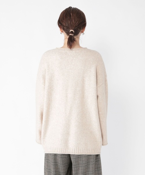 studio CLIP（スタディオクリップ）の「5Gふわふわパッチポケットプルオーバー（ニット/セーター・レディース・グレー/オフホワイト/ブルー・FREE）」の19枚目の写真