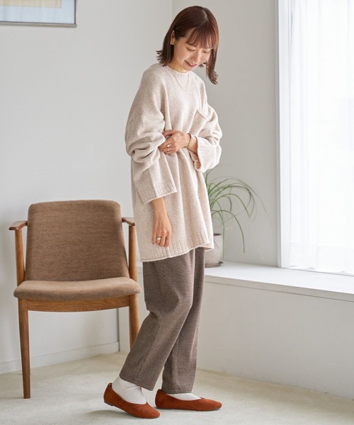 studio CLIP（スタディオクリップ）の「5Gふわふわパッチポケットプルオーバー（ニット/セーター・レディース・グレー/オフホワイト/ブルー・FREE）」の6枚目の写真