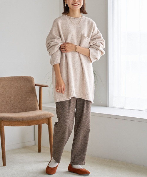 studio CLIP（スタディオクリップ）の「5Gふわふわパッチポケットプルオーバー（ニット/セーター・レディース・グレー/オフホワイト/ブルー・FREE）」の7枚目の写真