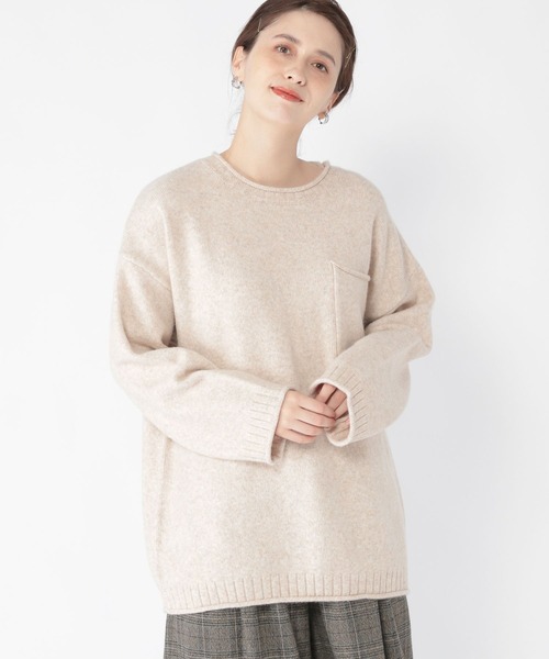studio CLIP（スタディオクリップ）の「5Gふわふわパッチポケットプルオーバー（ニット/セーター・レディース・グレー/オフホワイト/ブルー・FREE）」の11枚目の写真