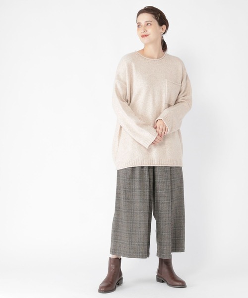 studio CLIP（スタディオクリップ）の「5Gふわふわパッチポケットプルオーバー（ニット/セーター・レディース・グレー/オフホワイト/ブルー・FREE）」の12枚目の写真