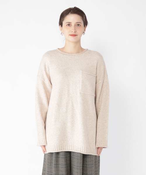 studio CLIP（スタディオクリップ）の「5Gふわふわパッチポケットプルオーバー（ニット/セーター・レディース・グレー/オフホワイト/ブルー・FREE）」の17枚目の写真