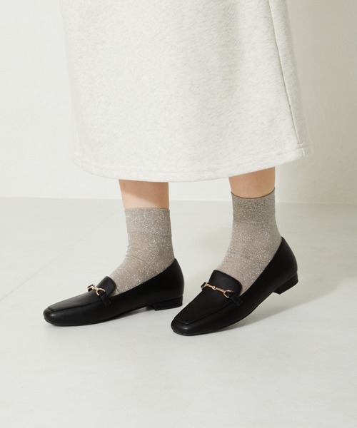 ORiental TRaffic（オリエンタルトラフィック）の「スクエアトゥビットローファー 31112（ローファー・レディース・イエロー/ホワイト/シルバー/ブラック・34/38/40/41/35/37/42/39/36/43/33）」の3枚目の写真