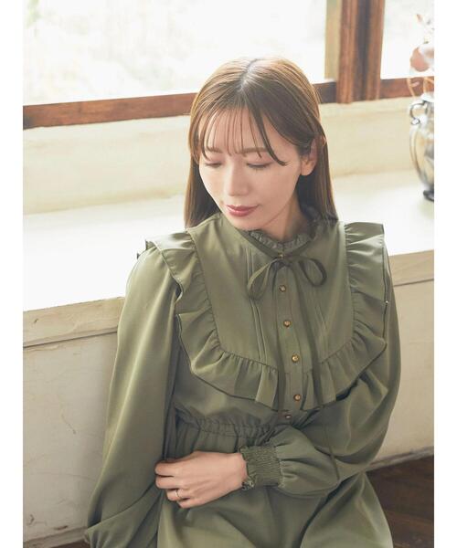 Areeam（アリーム）の「配色フリルワンピース（ワンピース・レディース・ピンク/カーキ・FREE）」の13枚目の写真