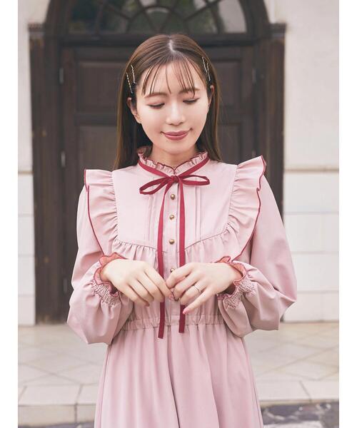 Areeam（アリーム）の「配色フリルワンピース（ワンピース・レディース・ピンク/カーキ・FREE）」の20枚目の写真