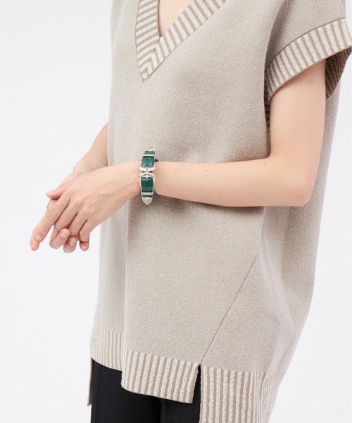 TOGA PULLA（トーガ　プルラ）の「TOGA PULLA Double buckle bangle（ブレスレット・レディース・グリーン/ブラック/ベージュ・FREE）」の6枚目の写真