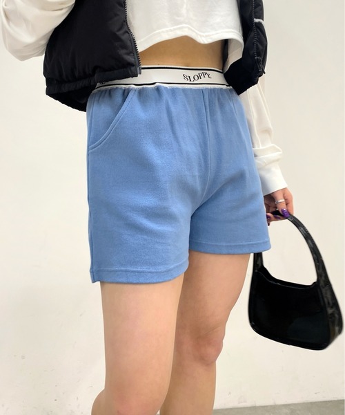 WHO'S WHO gallery（フーズフーギャラリー）の「【SLOPPY/スロッピー】ラインリブショートパンツ（その他パンツ・レディース・サックスブルー/トップグレー/レッド/ブラック/ライトグレー/アイボリー・FREE）」の5枚目の写真