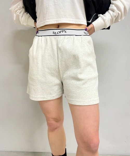 WHO'S WHO gallery（フーズフーギャラリー）の「【SLOPPY/スロッピー】ラインリブショートパンツ（その他パンツ・レディース・サックスブルー/トップグレー/レッド/ブラック/ライトグレー/アイボリー・FREE）」の4枚目の写真