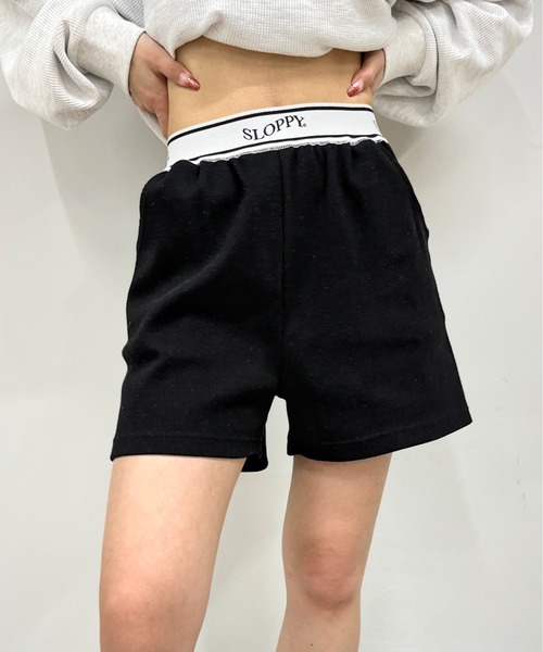 WHO'S WHO gallery（フーズフーギャラリー）の「【SLOPPY/スロッピー】ラインリブショートパンツ（その他パンツ・レディース・サックスブルー/トップグレー/レッド/ブラック/ライトグレー/アイボリー・FREE）」の3枚目の写真